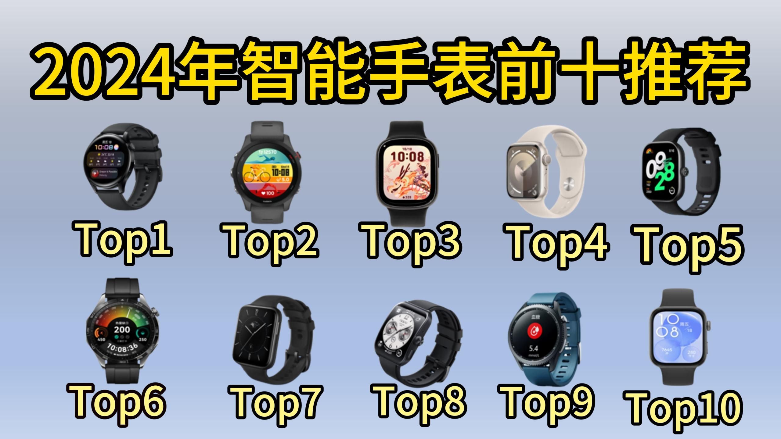2024年8月智能手表前十排行推薦 閉眼可入，選購指南全解析